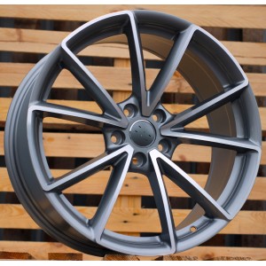 R18x8  5X112  ET  42  66.5  BK703  Grey Polished (MG)  For AUD  (Z7)