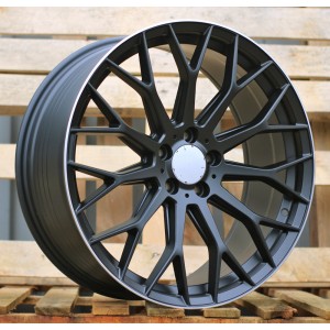 R18x8  5X112  ET  43  66.6  YS1180  (FLB002)  Black Half Matt+Polished Lip (BLHMPL)  For MER  (Z5+P1)  (HYBRID FORGED)