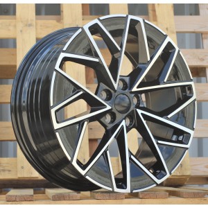 R18x8  5X112  ET  44  57.1  YF0444  Black Polished (MB)  For SKODA  (K7+Z5)  (HYBRID FORGED)