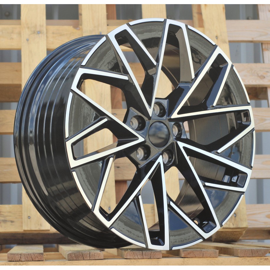 R18x8  5X112  ET  44  57.1  YF0444  Black Polished (MB)  For SKODA  (K7+Z5)  (HYBRID FORGED)