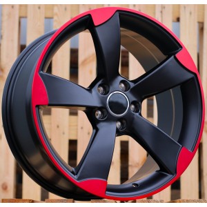 R18x8  5X112  ET  45  66.5  BK217  (XF558)  Black+Red Line (BR)  For AUD  (K4)