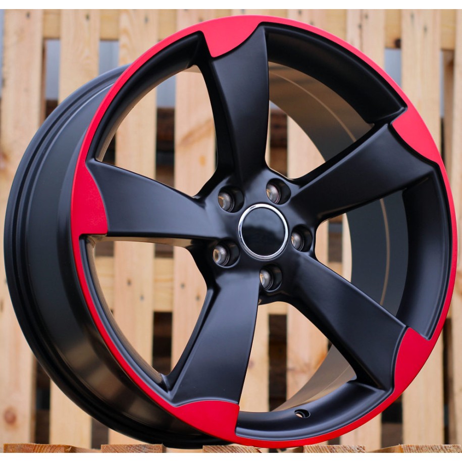 R18x8  5X112  ET  45  66.5  BK217  (XF558)  Black+Red Line (BR)  For AUD  (K4)