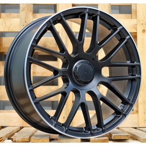 R18x8  5X112  ET  45  66.6  B1268  (SW209)  Black Half Matt+Polished Lip (BLHMPL)  For MER  (K3)
