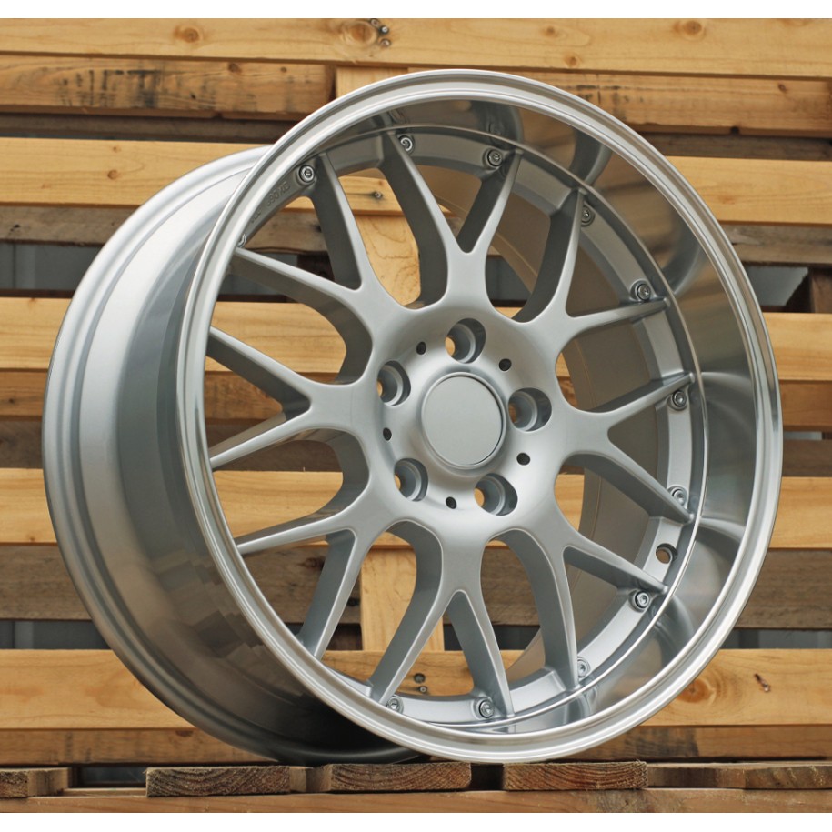 R18x8  5X120  ET  20  74.1  BY773  Silver+Polished Lip (SP)  For BMW  (Z6)  (Rear+Front)