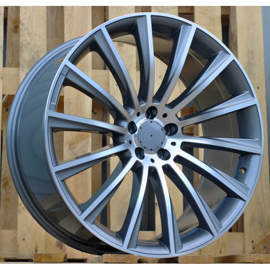 R18x9  5X112  ET  45  66.6  B1048  (FBX125)  Grey Polished (MG)  For MER  (P1)  (HYBRID FORGED Rear+Front)