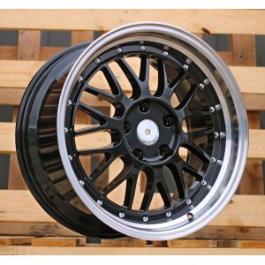 R18x9  5X120  ET  35  72.6  A1025  Black+Polished Lip (BLPL)  For RACIN  (P)  (BBS Style Rear+Front)