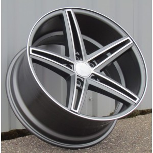 R18x9  5X120  ET  35  72.6  QC521  Grey Polished Half Matt (MGHM)  For RACIN  (K4)  ((Rear+Front) Style Vossen (AKC 75 Eur))