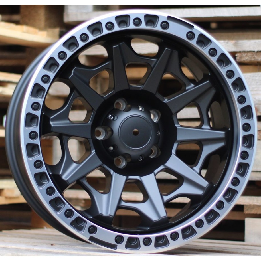 R18x9  5X139.7  ET  M12  110.1  L2174  Black Half Matt+Polished Lip (BLHMPL)  For 4X4  (K3)