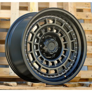 R18x9  6X139.7  ET  0  110.1  JT221  Black Polished (MB)  For 4X4  (K3)  (Rivets)