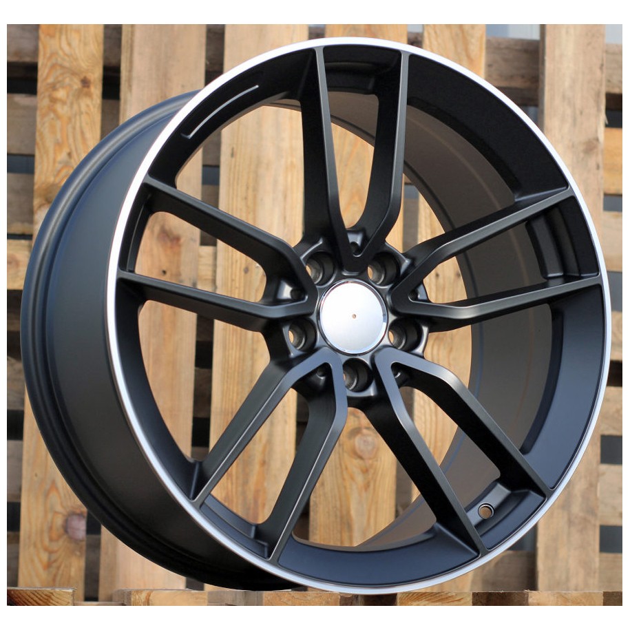 R19x8  5X112  ET  43  66.6  B5461  Black Half Matt+Polished Lip (BLHMPL)  For MER  (K4+M)  (Rear+Front)