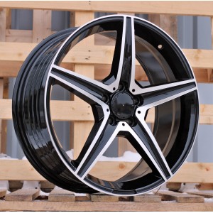 R19x8  5X112  ET  43  66.6  B5052  (FBX163)  Black Polished (MB)  For MER  (P2)  (HYBRID FORGED)