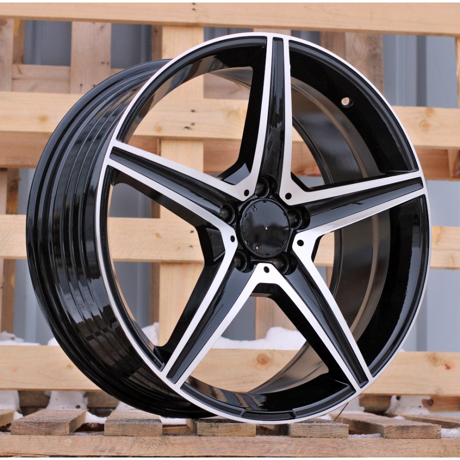 R19x8  5X112  ET  43  66.6  B5052  (FBX163)  Black Polished (MB)  For MER  (P2)  (HYBRID FORGED)