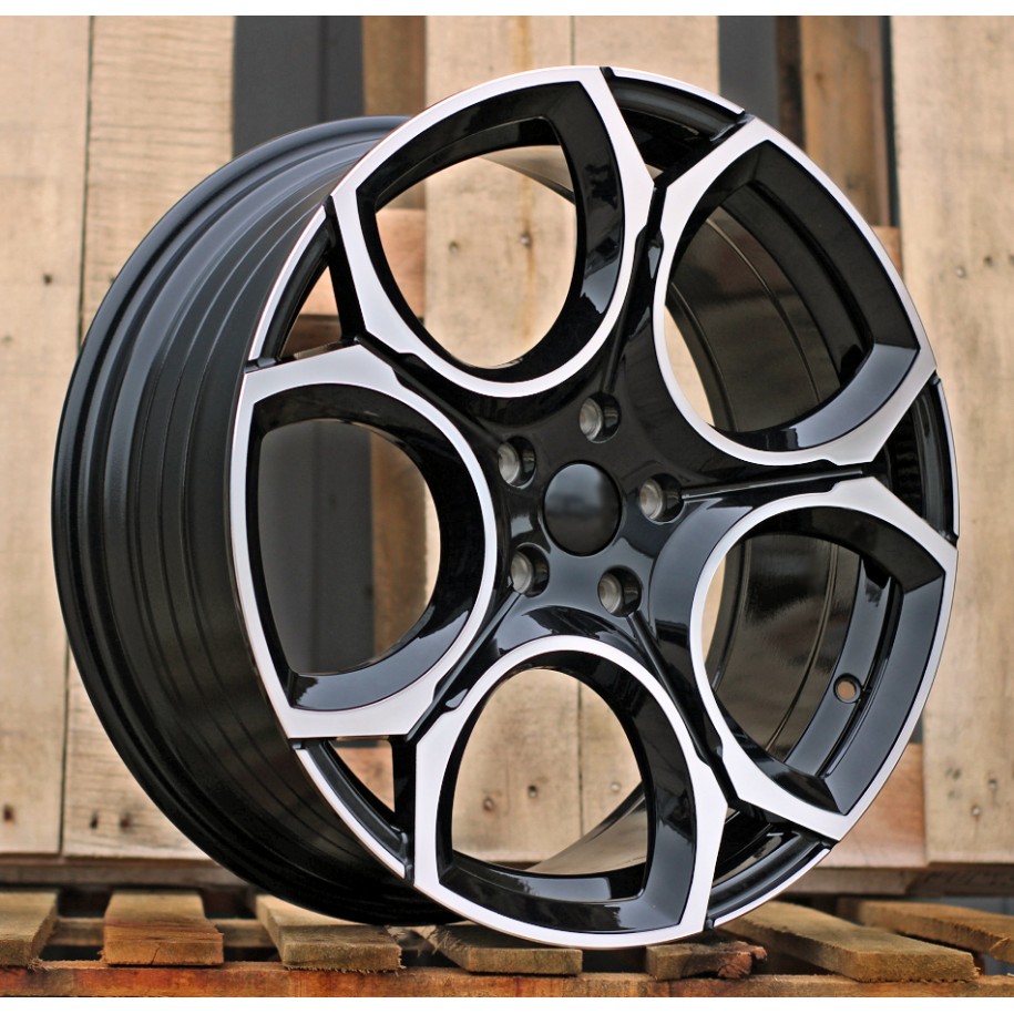 R19x8  5X112  ET  45  57.1  Y1232  (YF5656)  Black Polished (MB)  For VW  (A)  (HYBRID FORGED)