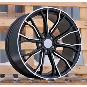 R19x8.5  5X112  ET  25  66.6  A5385  (XFE290)  Black Half Matt (BLHM)  For BMW  (K4+P1)  (Rear+Front (With polished LIP))