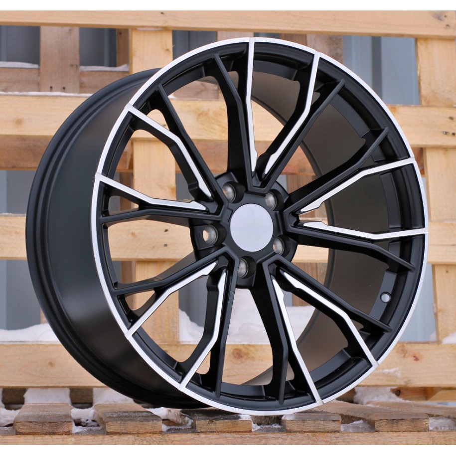 R19x8.5  5X112  ET  25  66.6  A5385  (XFE290)  Black Half Matt (BLHM)  For BMW  (K4+P1)  (Rear+Front (With polished LIP))