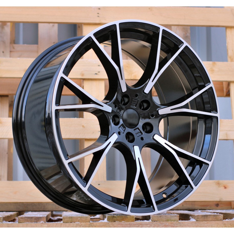 R19x8.5  5X112  ET  26  66.6  B1617  (H3217F)  Black Polished (MB)  For BMW  (M)  (HYBRID FORGED Rear+Front)