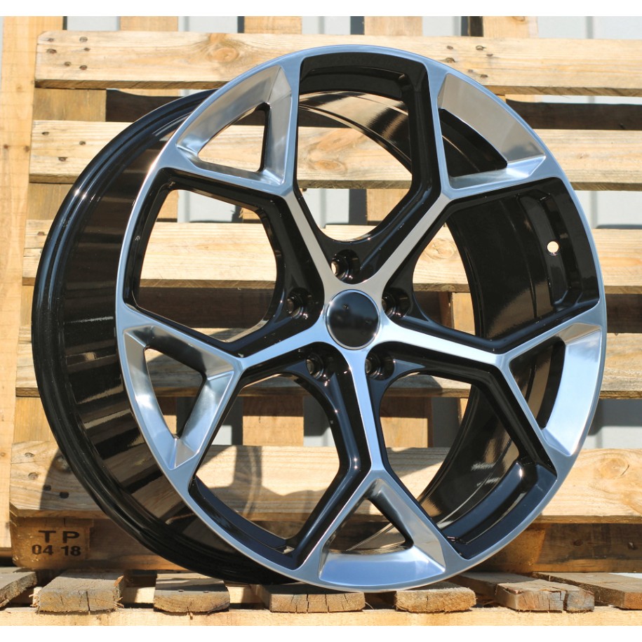 R19x8.5  5X112  ET  32  66.5  I5598  Silver+Black (SIBL)  For AUD  (Z5)  (Black Polished Mirror Spokes)