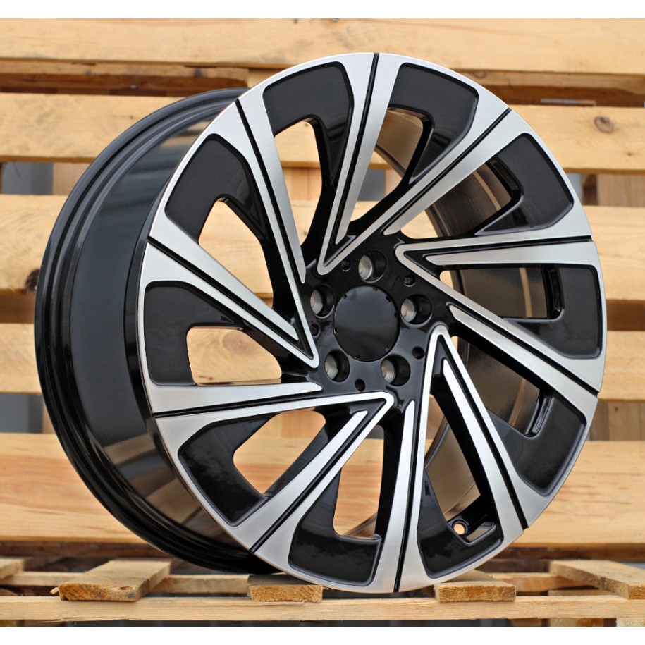 R19x8.5  5X112  ET  35.5  66.6  H3141F  Black Polished (MB)  For MER  (K7)  (HYBRID FORGED New E class Rear+Front)