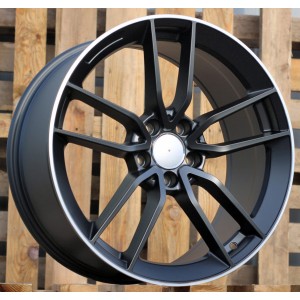 R19x9  5X112  ET  49  66.6  B5461  Black Half Matt+Polished Lip (BLHMPL)  For MER  (K4)  (Rear+Front)