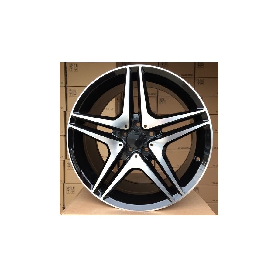 R19x9.5  5X112  ET  35  66.6  BY496  Black Polished+Powder Coating (MBPC)  For MER  (P)  (Rear+Front)