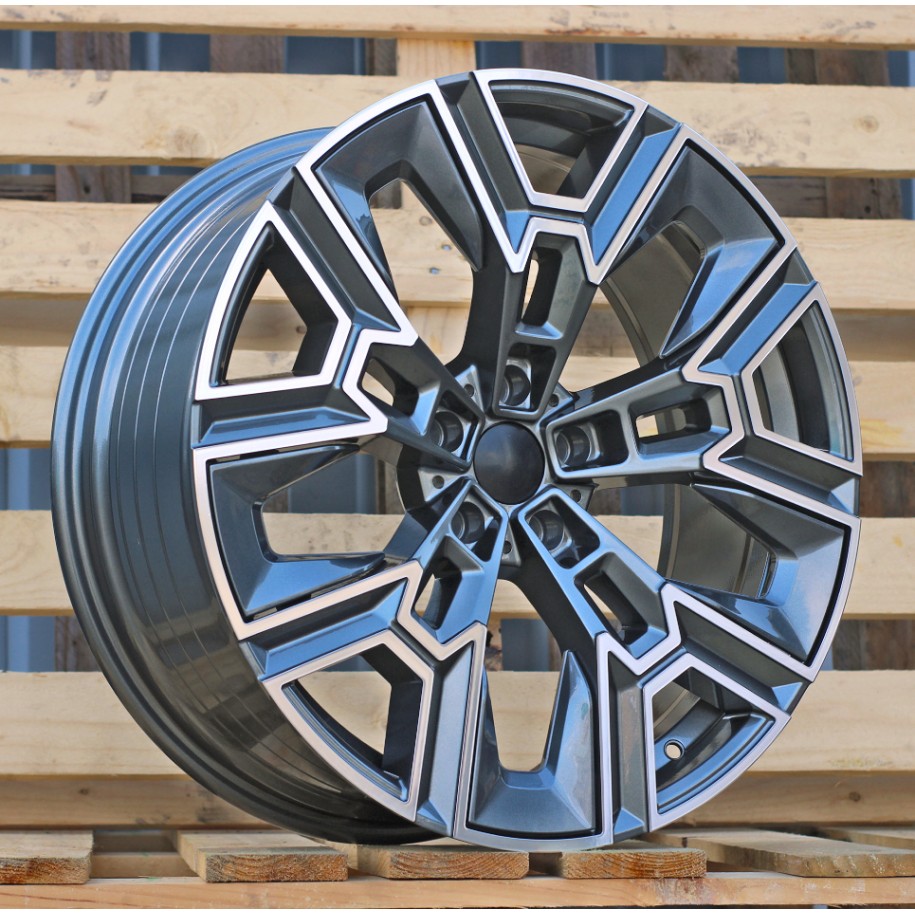 R20x10  5X112  ET  46  66.6  HF5220  Grey Polished (MG)  For BMW  (K3)  (HYBRID FORGED Rear+Front)