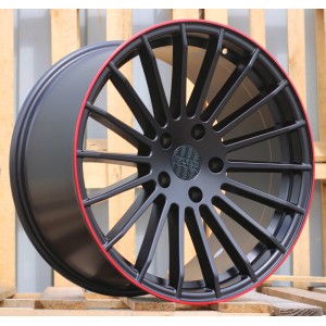 R20x10.5  5X130  ET  40  84.1  A1227  (HX010)  Black Half Matt+Red Lip (BLHMRL)  For HAXER  (K4)  ((AKC 120 Eur))