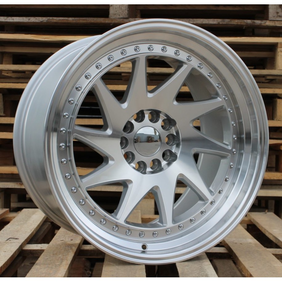 R20x11  5X120  ET  25  74.1  XFA39  Silver+Polished Lip (SP)  For RACIN  (K4)  ((AKC 110 Eur) Style ROTIFORM)