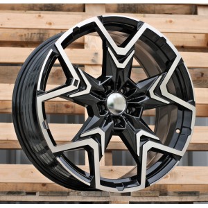 R20x8  5X112  ET  46  66.6  HF5223  Black Partial Polished (BP)  For BMW  (P2)  (HYBRID FORGED BMW X2)