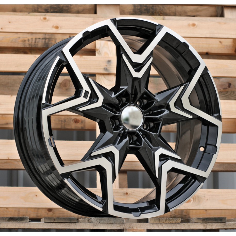 R20x8  5X112  ET  46  66.6  HF5223  Black Partial Polished (BP)  For BMW  (P2)  (HYBRID FORGED BMW X2)