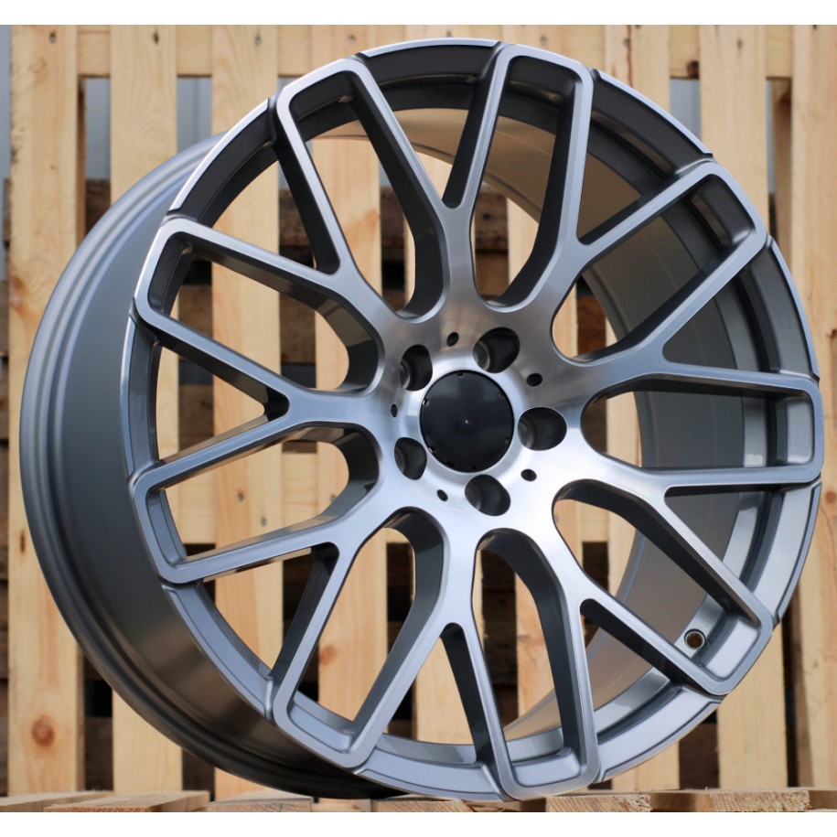 R20x8.5  5X112  ET  35  66.5  AT967  (IN0186)  Grey Polished (MG)  For MER  (K7)  (BRABUS Style Rear+Front)