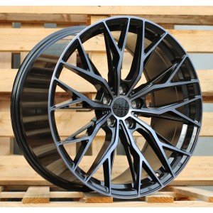 R20x8.5  5X112  ET  35  66.6  HX042  (IN0387)  Black+Tinted Face (BLTF)  For HAXER  (K7+Z6+Z5+Z7)  (Front+Rear)