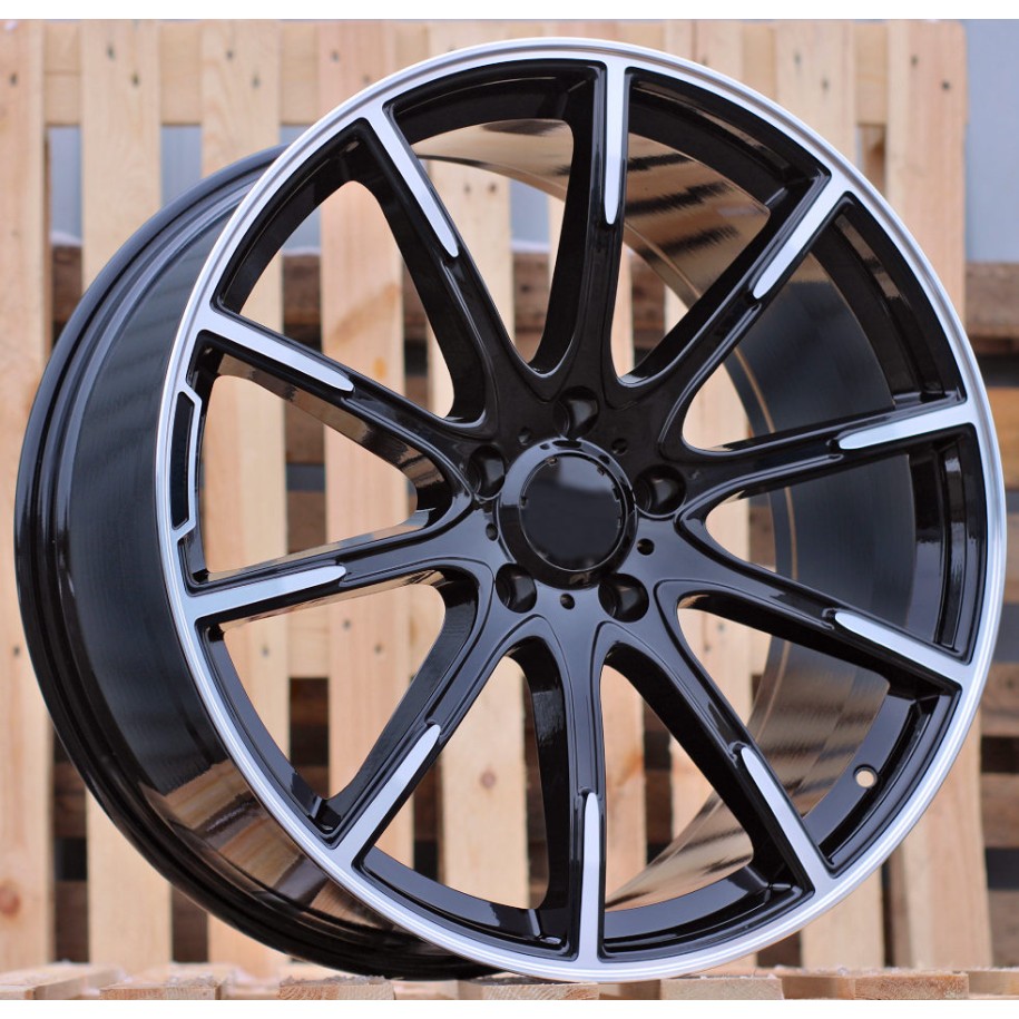 R20x8.5  5X112  ET  36  66.6  FE236  (IN01016F)  Black Polished (MB)  For MER  (Z3)  (BRABUS Style HYBRID FORGED (Rear+Front))