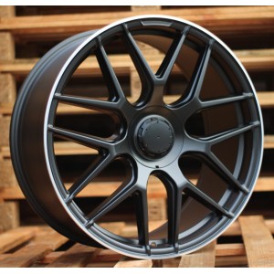 R20x8.5  5X112  ET  43  66.6  B5318  Black Half Matt+Polished Lip (BLHMPL)  For MER  (P2+P+K2)  (REAR+FRONT)