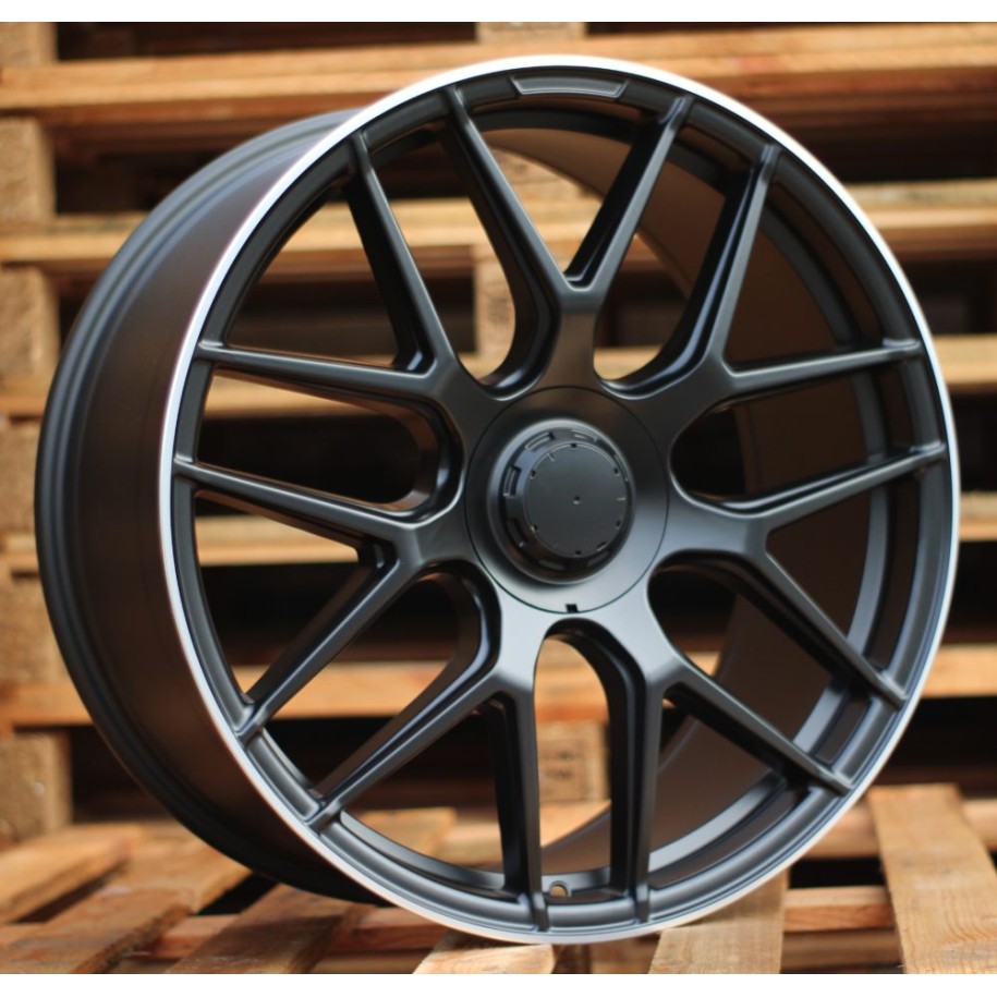 R20x8.5  5X112  ET  43  66.6  B5318  Black Half Matt+Polished Lip (BLHMPL)  For MER  (P2+P+K2)  (REAR+FRONT)