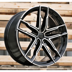 R20x9.5  5X112  ET  35  66.5  H3076F  Black Polished (MB)  For BMW  (K8)  (HYBRID FORGED Rear+Front)