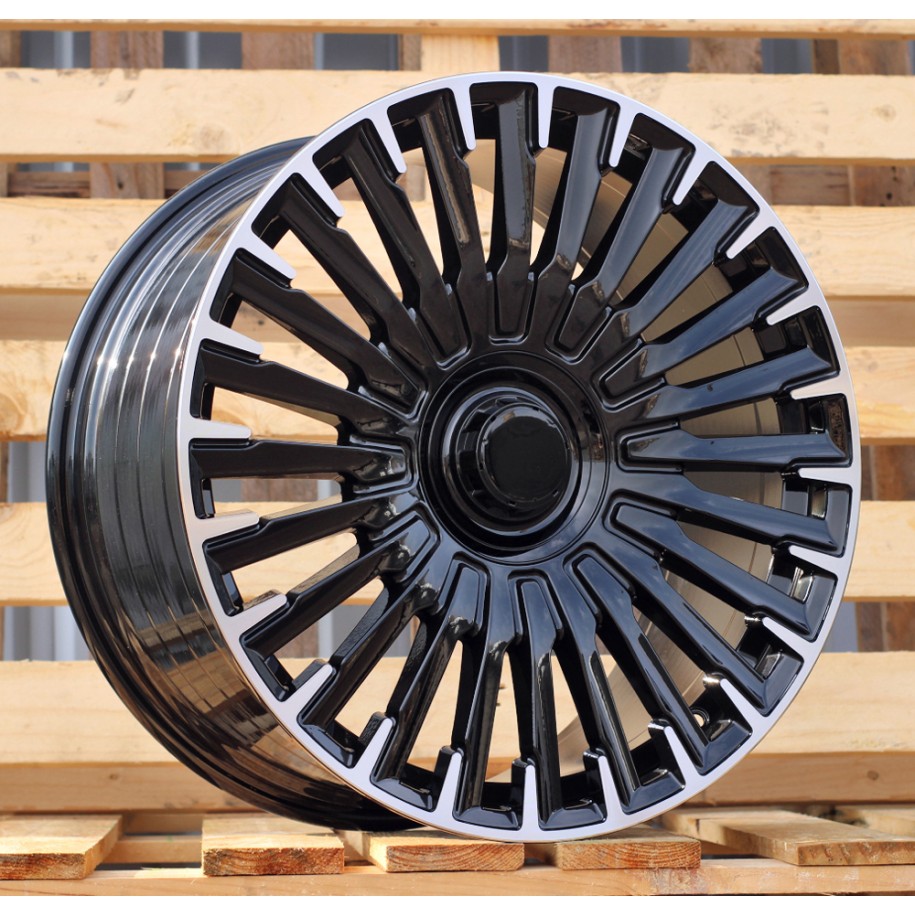 R20x9.5  5X112  ET  38  66.6  YF0425  Black Polished (MB)  For MER  (M)  (HYBRID FORGED Rear+Front)