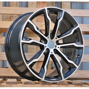 R20x9.5  5X112  ET  43  66.6  H3263F  Black Polished (MB)  For BMW  (Z6)  ((X3) HYBRID FORGED (Rear+Front))