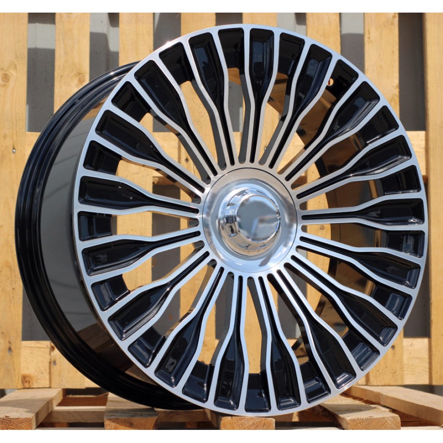 R20x9.5  5X112  ET  43.5  66.6  I0313  (FBX227)  Black Polished (MB)  For MER  (K7)  (HYBRID FORGED Front+Rear)
