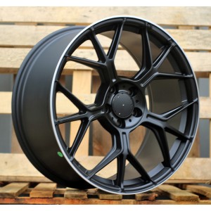 R20x9.5  5X112  ET  45  66.5  FBX120  Black Matt+Polished Lip (BMPL)  For MER  (K7)  (HYBRID FORGED Front+Rear)