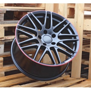 R20x9.5  5X130  ET  50  84.1  8102  Black Half Matt+Red Lip (BLHMRL)  For MER  (K3)  (STYLE BRABUS (AKC 135 Eur))