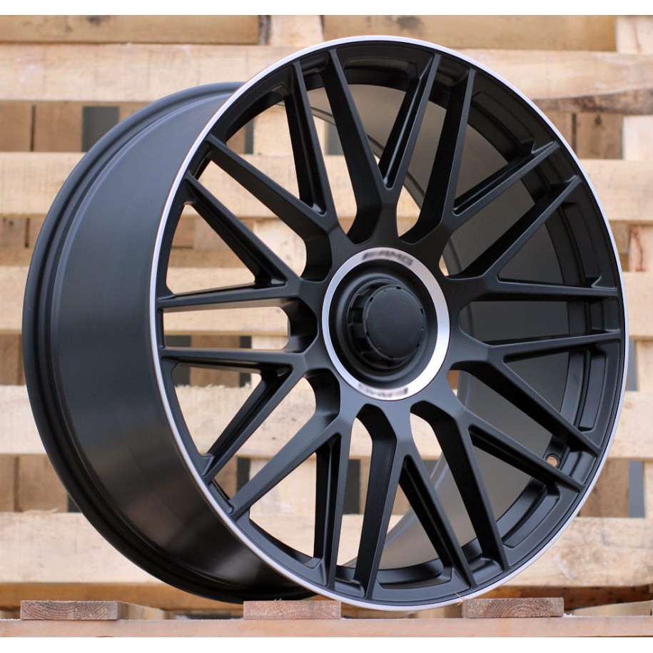 R21x10  5X112  ET  40  66.6  Y0207  Black Half Matt+Polished Lip (BLHMPL)  For MER  (P+M)  (Rear+Front)