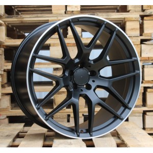R21x10  5X112  ET  46  66.6  FE115  (HE762)  Black Half Matt+Polished Lip (BLHMPL)  For MER  (P1)  (Rear+Front)