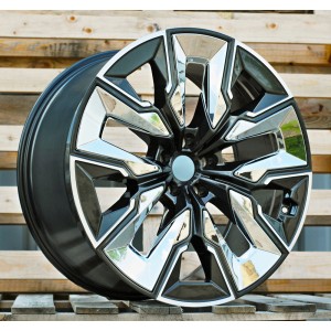 R21x10.5  5X112  ET  44  66.5  H3447F  Grey Polished (MG)  For BMW  (K8)  (HYBRID FORGED Rear+Front)