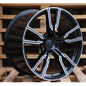 R21x10.5  5X120  ET  40  74.1  H5033  Black Polished (MB)  For BMW  (P1)  (Rear+Front)