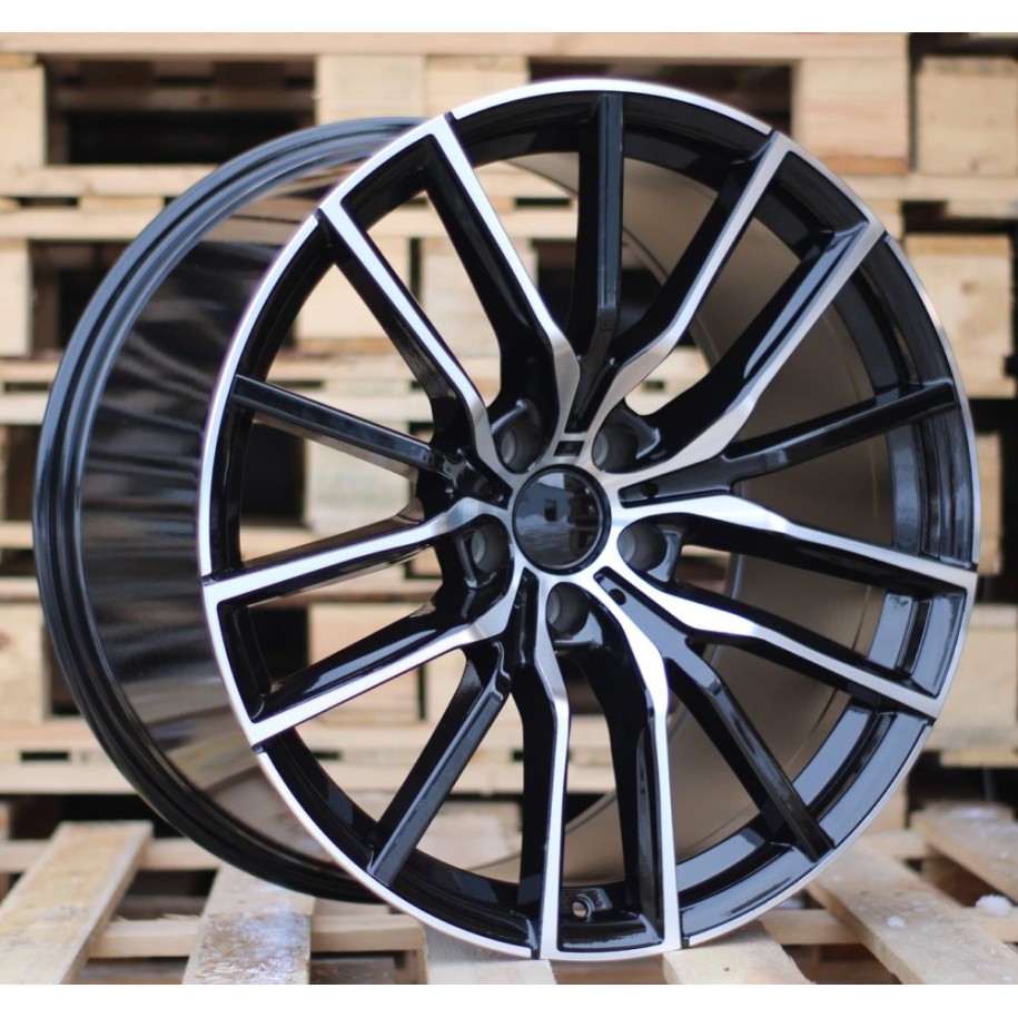 R21x11.5  5X120  ET  37  74.1  H5032  Black Polished (MB)  For BMW  (P1)  (Rear+Front)