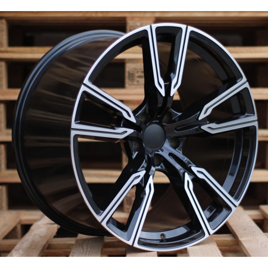 R21x11.5  5X120  ET  37  74.1  H5033  Black Polished (MB)  For BMW  (P1)  (Rear+Front)