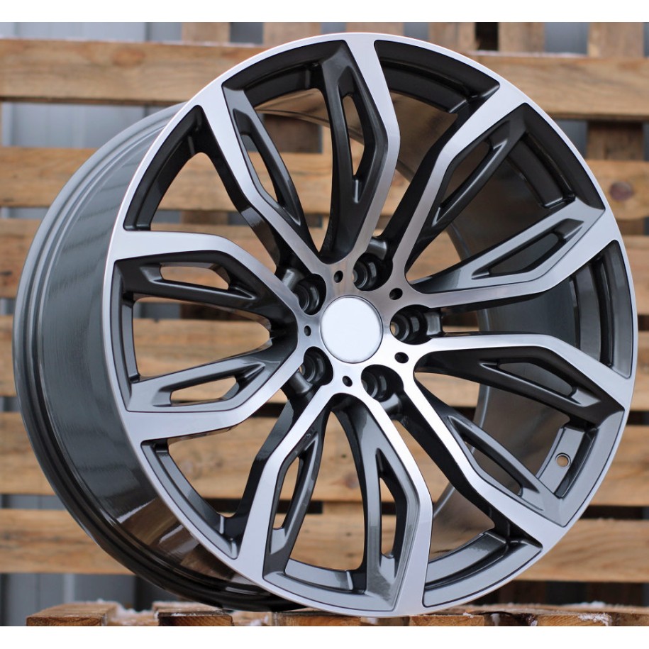 R21x11.5  5X120  ET  38  74.1  A5040  (BK510)  Grey Polished (MG)  For BMW  (K4)  (Rear+Front)