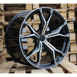 R21x11.5  5X120  ET  37  74.1  B5498  (HE5034)  Black Polished (MB)  For BMW  (P1)  (Rear+Front)