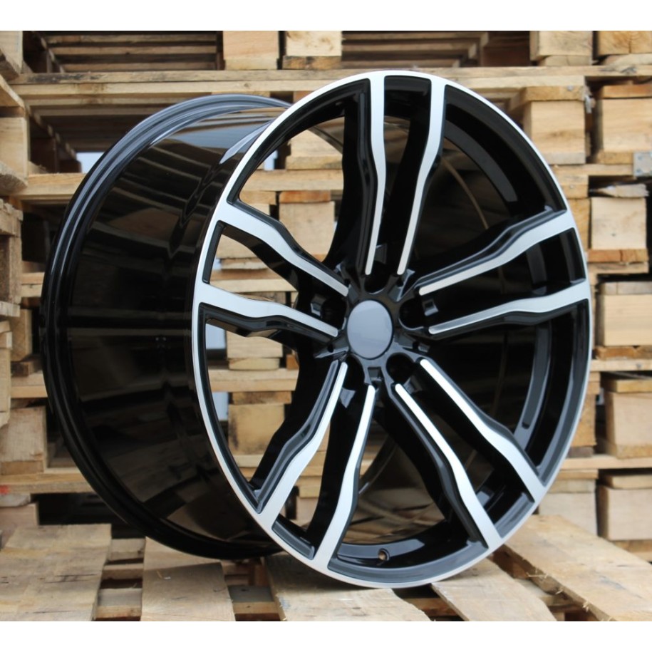 R21x11.5  5X120  ET  38  74.1  BY588  (DLJ588)  Black Polished (MB)  For BMW  (Z2)  (Rear+Front)