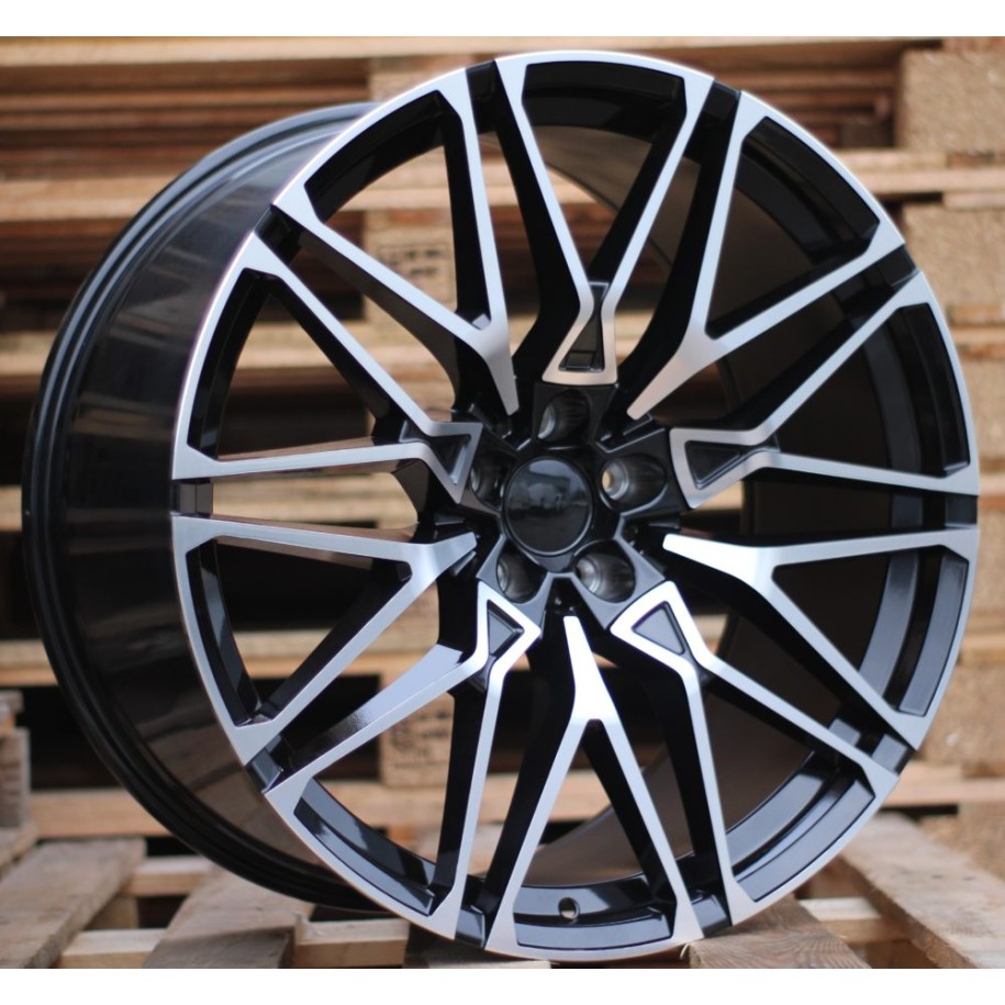 R21x11.5  5X120  ET  38  74.1  B5771  Black Polished (MB)  For BMW  (P2+K4)  (Rear+Front)